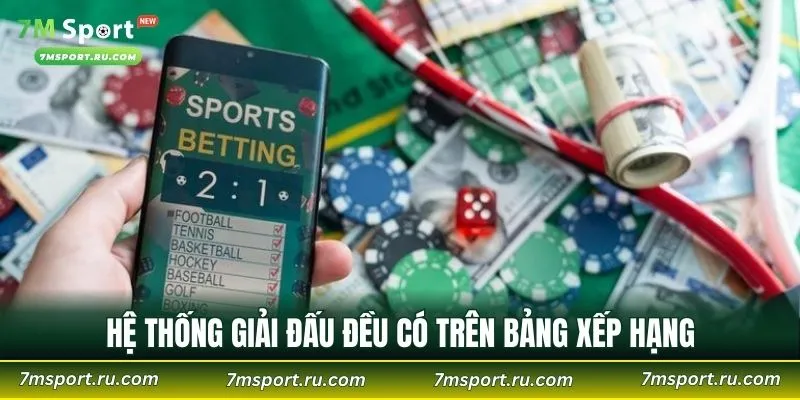 Hệ thống giải đấu đều có trên bảng xếp hạng