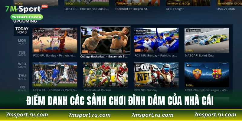 Điểm danh các sảnh chơi đình đám của nhà cái 