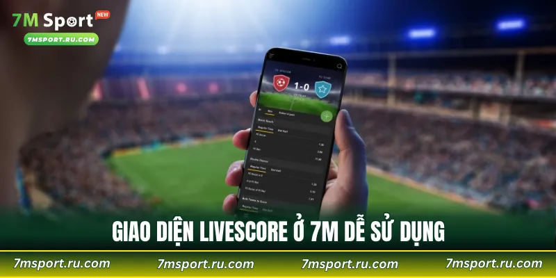 Giao diện Livescore ở 7M dễ sử dụng