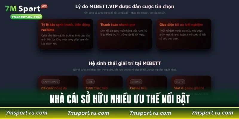 Nhà cái sở hữu nhiều ưu thế nổi bật